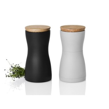 AdHoc Set Pfeffer- & Salzmühle TWIN MP125, Kunststoff/Holz, sandgestrahlt