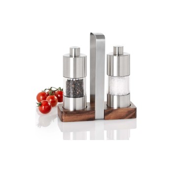 AdHoc Pfeffer/Salzmühle MENAGE Classic ME01, Edelstahl / Akazienholz