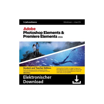 Adobe PHSP & PREM Elements 2026 STE 3Y ESD, ESD, 3 Year, full-version, WIN & MAC, ML Adobe PHSP & PREM Elements 2026 STE 3Y ESD, ESD, 3 Year, full-version, WIN & MAC, ML