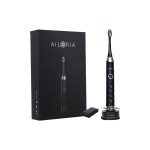 Ailoria Brosse à dents sonique Shine Bright Noir, chargeur USB inclus