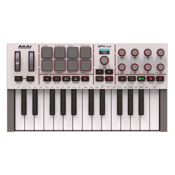 AKAI MPK Mini IV (4) White, 25-Tasten Controllerkeyboard, white AKAI MPK Mini IV (4) White, 25-Tasten Controllerkeyboard, white