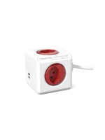 PowerCube Extended USB red, 4x T13, 2x USB, 1.5m Zuleitung, Halterung