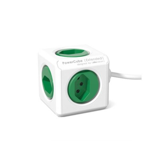 PowerCube Extended grün, 5x T13, 1.5m Zuleitung, Halterung