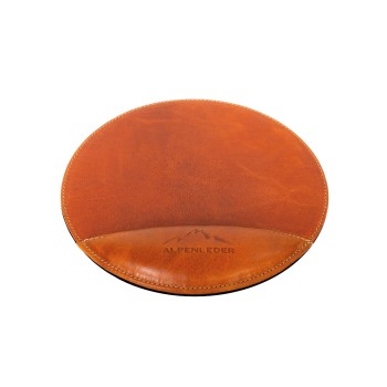 Alpenleder mousepad Meersburg, Durchmesser 23.5cm, cognac Alpenleder mousepad Meersburg, Durchmesser 23.5cm, cognac