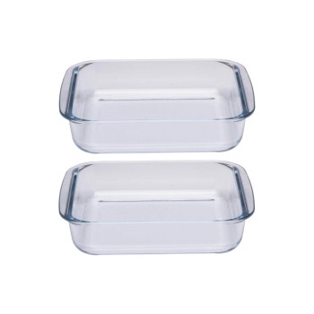 Alpina Auflaufform 2er Set, quadratisch, Glas