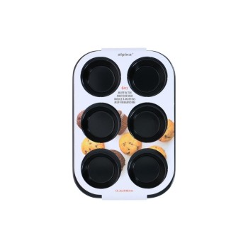 Alpina Muffinform for 6 Muffins, Metall, 26.5x18x3 cm