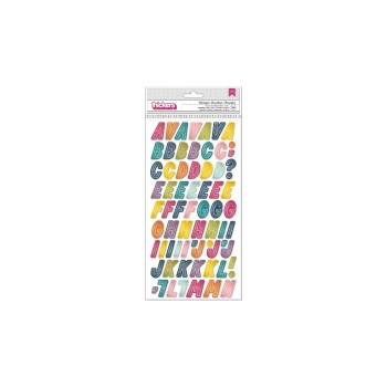 American Crafts 3D-Sticker Alphabet, 130 Stück, dick