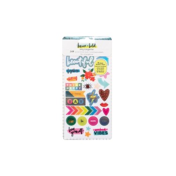 American Crafts Stickerbuch Bold + Brave, 249 Stück