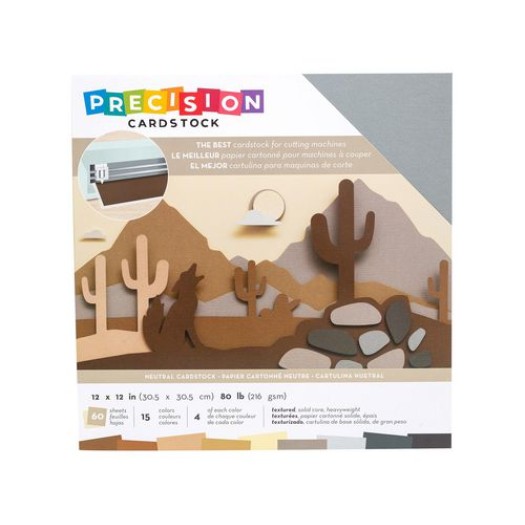 American Crafts Carton de bricolage Cardstock Precision Neutre, 15 couleurs