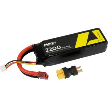 Amewi Batterie RC LiPo 3S 11.1 V 2200 mAh 50C Adaptateur T-Plug inclus Amewi Batterie RC LiPo 3S 11.1 V 2200 mAh 50C Adaptateur T-Plug inclus