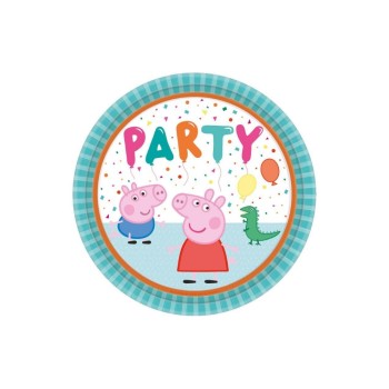 Amscan Assiettes jetables PeppaPig 8 pièces Amscan Assiettes jetables PeppaPig 8 pièces