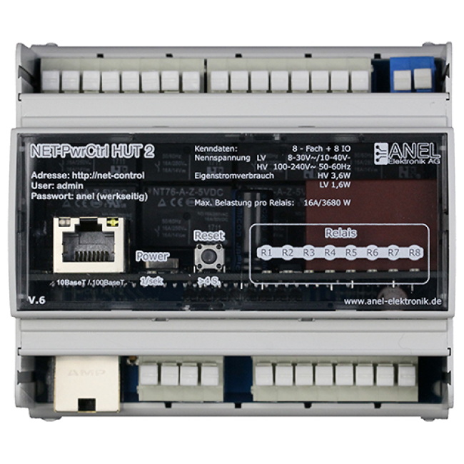 Relais for DIN RAIL-  100-240V powered internal, Screwless -terminals for relays.