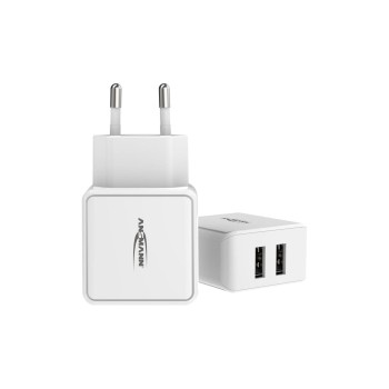Ansmann Chargeur mural USB Chargeur domestique HC212, 12W, 2x USB, blanc Ansmann Chargeur mural USB Chargeur domestique HC212, 12W, 2x USB, blanc