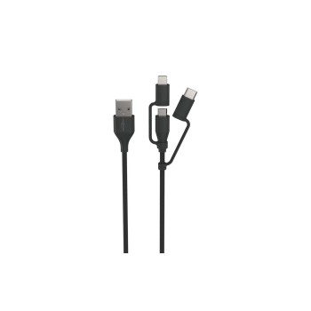 Ansmann Multi Daten und Ladekabel, USB 3 in 1 Micro, Lightning, Typ C 120cm