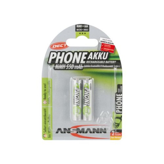 Ansmann Accumulateur 2x AAA 550 mAh pour téléphones DECT