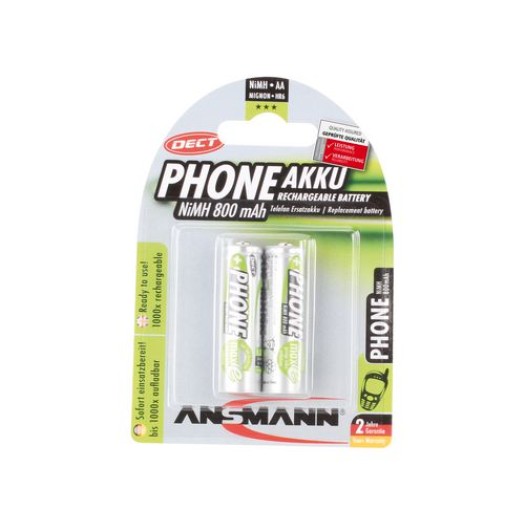 Ansmann accu AA NiMH 800 mAh 1.2V 2er, maxE, HR6, for DECT-Phones