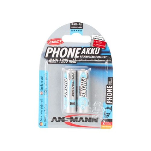 Ansmann Batterie 2x AA 1300 mAh pour téléphones DECT