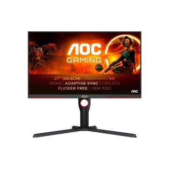 AOC 27 Q27G3XMN/BK, 2560x1440, VA, HDMI / Displayport, 180Hz AOC 27 Q27G3XMN/BK, 2560x1440, VA, HDMI / Displayport, 180Hz