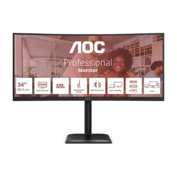 AOC 34 CU34E4CV, 3440x1440, 120Hz, DC, PD90, DP, HDMI AOC 34 CU34E4CV, 3440x1440, 120Hz, DC, PD90, DP, HDMI