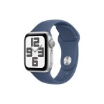 Apple Watch SE 2024 40 mm GPS Bande Sport en denim argenté S/M