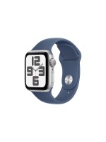 Apple Watch SE 2024 40 mm GPS Bande Sport en denim argenté S/M