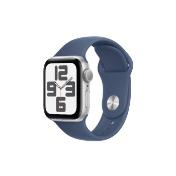 Apple Watch SE 2024 GPS 44 Silver M, mit Denim Sport Band - M/L Apple Watch SE 2024 GPS 44 Silver M, mit Denim Sport Band - M/L