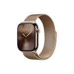 Apple Watch S10 CEL 46 Gold Titanium Loop S, with Gold Milanese Loop - S/M