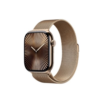 Apple Watch S10 CEL 46 Gold Titanium Loop S, with Gold Milanese Loop - S/M Apple Watch S10 CEL 46 Gold Titanium Loop S, with Gold Milanese Loop - S/M