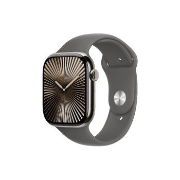 Apple Watch S10 CEL 46 Natural Titanium M, with Stone Grey Sport Band - M/L Apple Watch S10 CEL 46 Natural Titanium M, with Stone Grey Sport Band - M/L