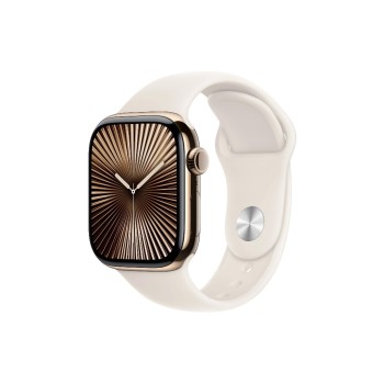 Apple Watch S10 CEL 42 Gold Titanium S, with Starlight Sport Band - S/M Apple Watch S10 CEL 42 Gold Titanium S, with Starlight Sport Band - S/M
