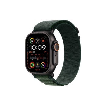 Apple Watch Ultra 2 2024 Black Titanium, mit Dark Green Alpine Loop - Small Apple Watch Ultra 2 2024 Black Titanium, mit Dark Green Alpine Loop - Small