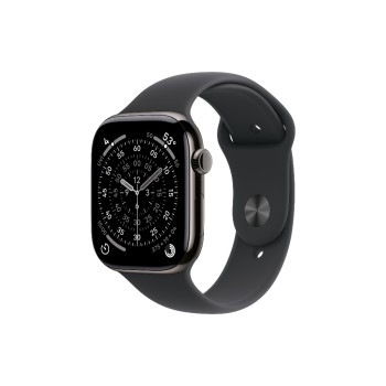 Apple Watch S11 CEL 46 Slate Titanium M, with Black Sport Band - M/L Apple Watch S11 CEL 46 Slate Titanium M, with Black Sport Band - M/L
