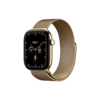 Apple Watch Series 12, 46mm, CEL, Gold Titan, Go Milanese Loop S/M