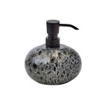 Aquanova Seifenspender Ugo, Schwarz, 13x10x14 cm, Steingut, Edelstahl