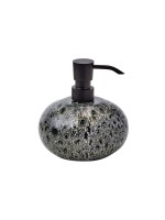 Aquanova Seifenspender Ugo, black , 13x10x14 cm, Steingut, Edelstahl