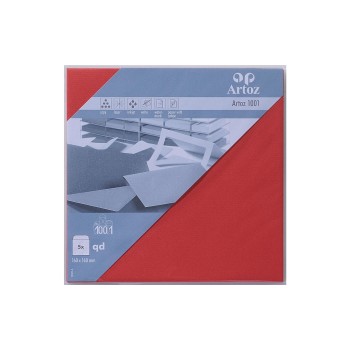 Artoz Couvert 1001 16cmx16cm, 100 gm2, Rot, 5 Blatt