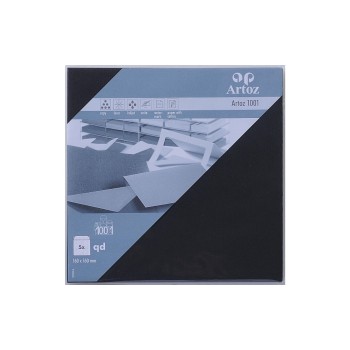 Artoz Couvert 1001 16cmx16cm, 100 gm2, Schwarz, 5 Blatt