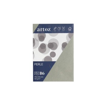 Artoz Couvert Perle B6, 120 gm2, silber, 5 Stück Artoz Couvert Perle B6, 120 gm2, silber, 5 Stück