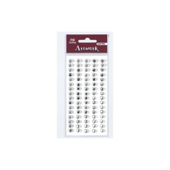 Artoz Artwork Sticker Kristall, silber, 5mm, 1 Blatt