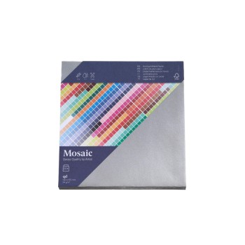 Artoz Couvert Mosaic quadratisch, 90 gm2, silver, 20  Stück, FSC