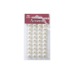 Artoz Autocollants à paillettes Œuvre d'art Perle coeur blanc 10 mm, 1 feuille