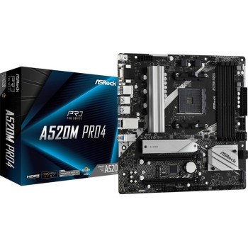 ASRock A520M Pro4, mATX, AM4, AMD A520, 4x DDR4, PCI-E 3.0 ASRock A520M Pro4, mATX, AM4, AMD A520, 4x DDR4, PCI-E 3.0