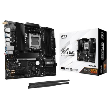 ASRock B850M PRO-A WIFI, mATX, AM5, AMD B850, AM5, 4x DDR5, PCIe 5.0 ASRock B850M PRO-A WIFI, mATX, AM5, AMD B850, AM5, 4x DDR5, PCIe 5.0