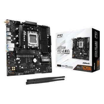 ASRock A620AM PRO-A WIFI, µATX, AM5, AMD A620A, AM5, 4x DDR5, PCIe 4.0 ASRock A620AM PRO-A WIFI, µATX, AM5, AMD A620A, AM5, 4x DDR5, PCIe 4.0