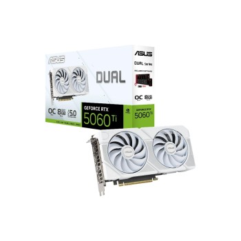 ASUS Carte graphique Dual GeForce RTX 5060 OC Ti 8 GB Blanc
