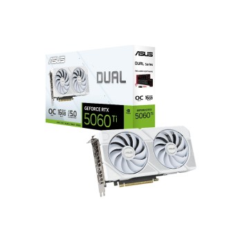 ASUS DUAL RTX5060TI O16G WHITE, GDDR7, GeForce RTX5060Ti, 3x DP, 1x HDMI