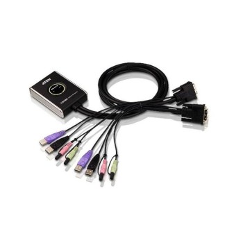 Aten CS682: USB DVI KVM Switch, 2Port,Audio, USB 2.0, eingebaute Universalkabel, 2x 1.2m