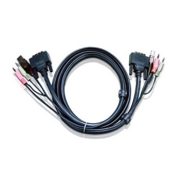 Aten 2L-7D02UD: USB-DVI Dual KVM-Kabel 1.8M, Anschluss:DVI-D (Dual Link),USB und Audio Aten 2L-7D02UD: USB-DVI Dual KVM-Kabel 1.8M, Anschluss:DVI-D (Dual Link),USB und Audio