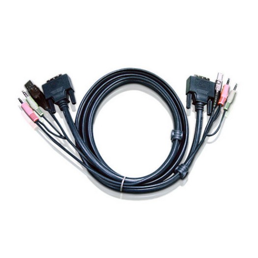 Aten 2L-7D03UD: USB-DVI Dual KVM-câble 3M, Anschluss:DVI-D (Dual Link),USB et Audio