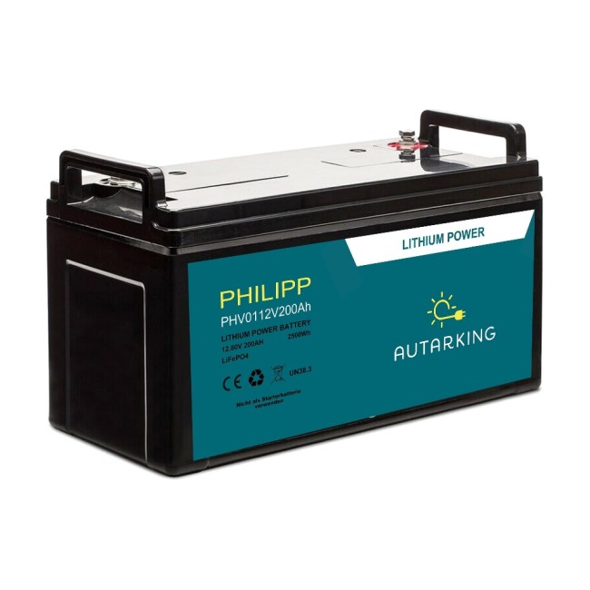 Autarking Philipp Li Batterie 12.8V 200Ah, with App, LiFePO4, 405x175x210mm
